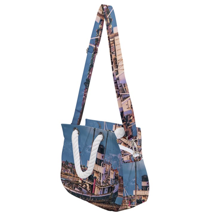 End of the World: Nautical Memories at Ushuaia Port, Argentina Rope Handles Shoulder Strap Bag