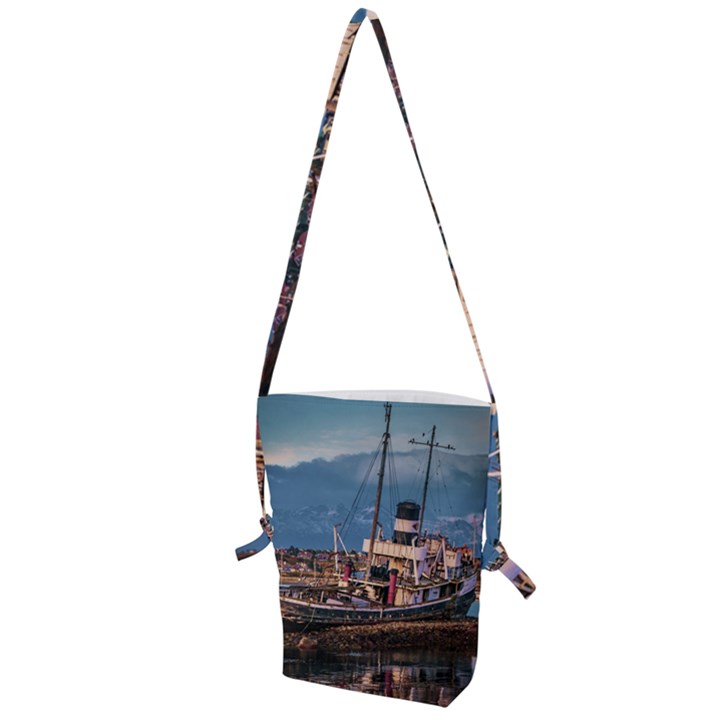 End of the World: Nautical Memories at Ushuaia Port, Argentina Folding Shoulder Bag