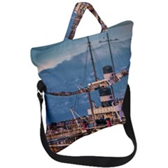 End Of The World: Nautical Memories At Ushuaia Port, Argentina Fold Over Handle Tote Bag by dflcprintsclothing