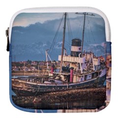 End Of The World: Nautical Memories At Ushuaia Port, Argentina Mini Square Pouch by dflcprintsclothing