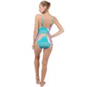 Tsunami Tidal Wave Minimalist Logo Ocean Sea High Neck One Piece Swimsuit View2