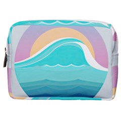 Tsunami Tidal Wave Minimalist Logo Ocean Sea Make Up Pouch (medium) by Wav3s