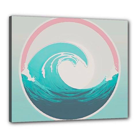 Waves Tidal Ocean Sea Tsunami Wave Minimalist Canvas 24  x 20  (Stretched)