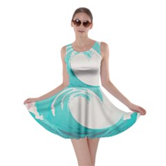 Waves Tidal Ocean Sea Tsunami Wave Minimalist Skater Dress