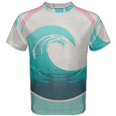 Waves Tidal Ocean Sea Tsunami Wave Minimalist Men s Cotton Tee