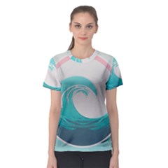 Waves Tidal Ocean Sea Tsunami Wave Minimalist Women s Sport Mesh Tee