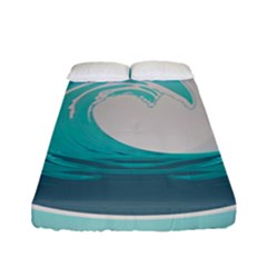 Waves Tidal Ocean Sea Tsunami Wave Minimalist Fitted Sheet (Full/ Double Size)