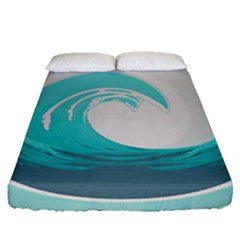 Waves Tidal Ocean Sea Tsunami Wave Minimalist Fitted Sheet (Queen Size)