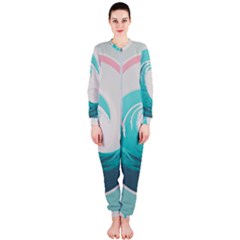 Waves Tidal Ocean Sea Tsunami Wave Minimalist Onepiece Jumpsuit (ladies) by Wav3s