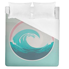 Waves Tidal Ocean Sea Tsunami Wave Minimalist Duvet Cover (Queen Size)