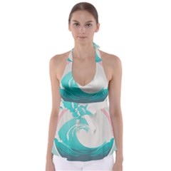 Waves Tidal Ocean Sea Tsunami Wave Minimalist Babydoll Tankini Top