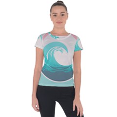 Waves Tidal Ocean Sea Tsunami Wave Minimalist Short Sleeve Sports Top 