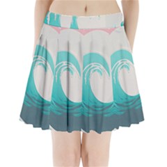 Waves Tidal Ocean Sea Tsunami Wave Minimalist Pleated Mini Skirt