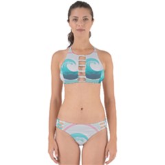 Waves Tidal Ocean Sea Tsunami Wave Minimalist Perfectly Cut Out Bikini Set