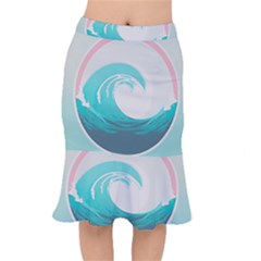 Waves Tidal Ocean Sea Tsunami Wave Minimalist Short Mermaid Skirt