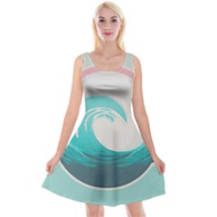 Waves Tidal Ocean Sea Tsunami Wave Minimalist Reversible Velvet Sleeveless Dress