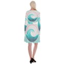 Waves Tidal Ocean Sea Tsunami Wave Minimalist Long Sleeve Velvet Front Wrap Dress View2