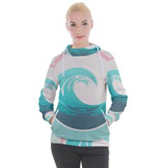 Waves Tidal Ocean Sea Tsunami Wave Minimalist Women s Hooded Pullover