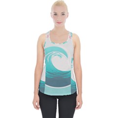 Waves Tidal Ocean Sea Tsunami Wave Minimalist Piece Up Tank Top