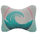 Waves Tidal Ocean Sea Tsunami Wave Minimalist Velour Seat Head Rest Cushion View1