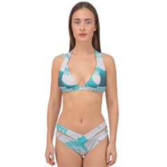 Waves Tidal Ocean Sea Tsunami Wave Minimalist Double Strap Halter Bikini Set