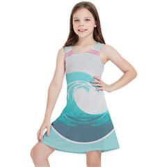 Waves Tidal Ocean Sea Tsunami Wave Minimalist Kids  Lightweight Sleeveless Dress