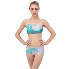 Waves Tidal Ocean Sea Tsunami Wave Minimalist Layered Top Bikini Set