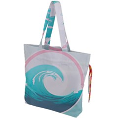 Waves Tidal Ocean Sea Tsunami Wave Minimalist Drawstring Tote Bag