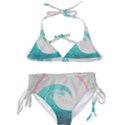 Waves Tidal Ocean Sea Tsunami Wave Minimalist Kids  Classic Bikini Set View1