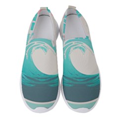 Waves Tidal Ocean Sea Tsunami Wave Minimalist Women s Slip On Sneakers