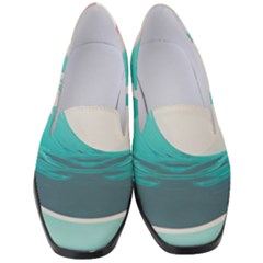 Waves Tidal Ocean Sea Tsunami Wave Minimalist Women s Classic Loafer Heels by Wav3s