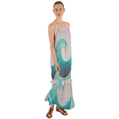 Waves Tidal Ocean Sea Tsunami Wave Minimalist Cami Maxi Ruffle Chiffon Dress