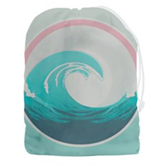 Waves Tidal Ocean Sea Tsunami Wave Minimalist Drawstring Pouch (3XL)