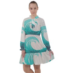 Waves Tidal Ocean Sea Tsunami Wave Minimalist All Frills Chiffon Dress