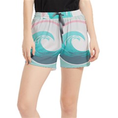 Waves Tidal Ocean Sea Tsunami Wave Minimalist Women s Runner Shorts by Wav3s