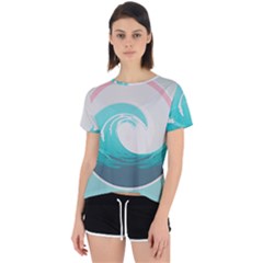 Waves Tidal Ocean Sea Tsunami Wave Minimalist Open Back Sport Tee