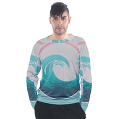 Waves Tidal Ocean Sea Tsunami Wave Minimalist Men s Long Sleeve Raglan Tee