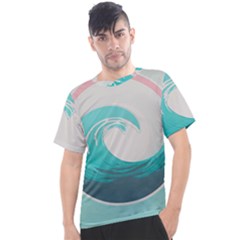 Waves Tidal Ocean Sea Tsunami Wave Minimalist Men s Sport Top