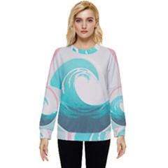 Waves Tidal Ocean Sea Tsunami Wave Minimalist Hidden Pocket Sweatshirt