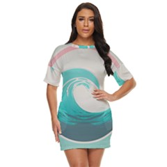 Waves Tidal Ocean Sea Tsunami Wave Minimalist Just Threw It On Dress