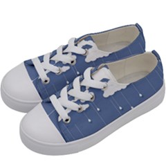 Blue Clouds Rain Raindrops Weather Sky Raining Kids  Low Top Canvas Sneakers by Wav3s