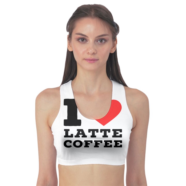 I love latte coffee Sports Bra