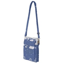 Blue Clouds Rain Raindrops Weather Sky Raining Multi Function Travel Bag by Wav3s