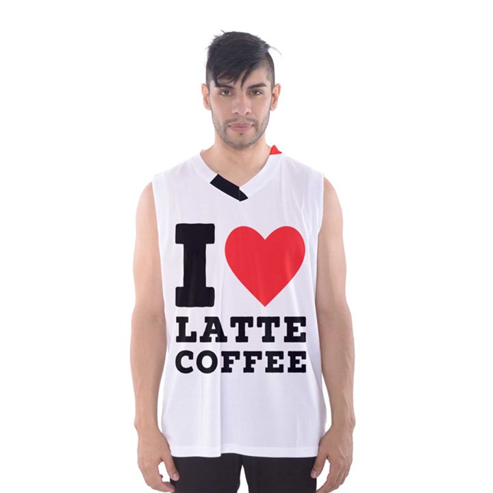 I love latte coffee Men s Basketball Tank Top