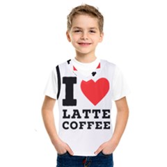 I Love Latte Coffee Kids  Basketball Tank Top by ilovewhateva