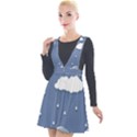 Blue Clouds Rain Raindrops Weather Sky Raining Plunge Pinafore Velour Dress View1