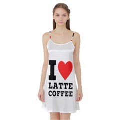 I Love Latte Coffee Satin Night Slip by ilovewhateva