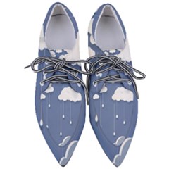 Blue Clouds Rain Raindrops Weather Sky Raining Pointed Oxford Shoes by Wav3s