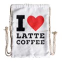 I love latte coffee Drawstring Bag (Large) View1