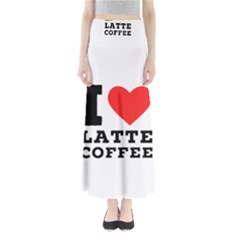 I Love Latte Coffee Full Length Maxi Skirt by ilovewhateva